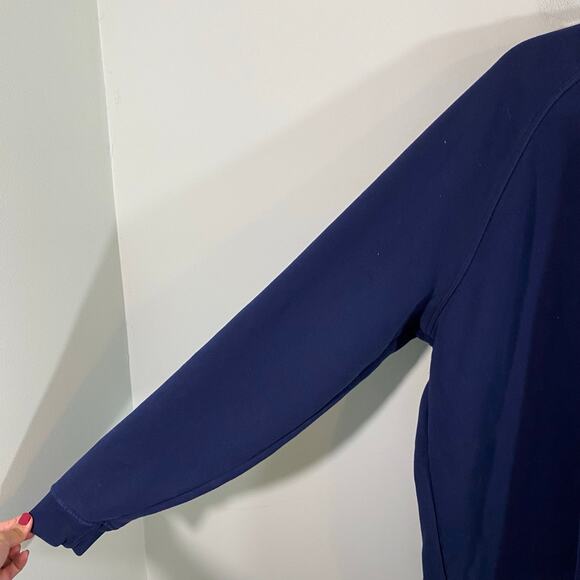 Adidas Men Navy Blue Trefoil Essentials Crew Pullover Sweatshirt Size XXL - Picture 7 of 9